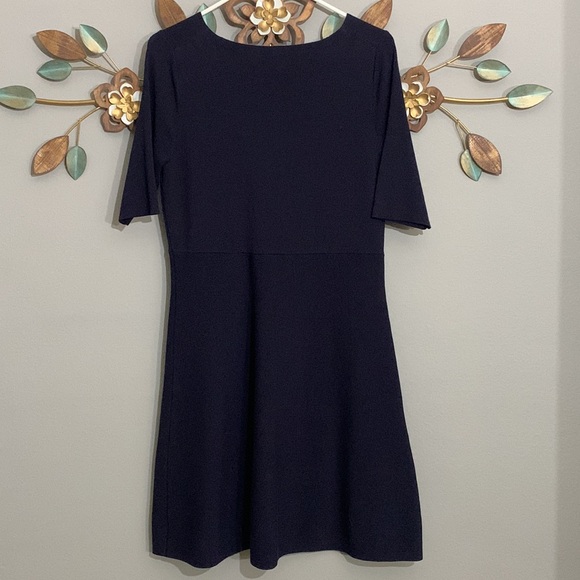 Ann Taylor Navy Blue Knit Dress Size Medium - Picture 4 of 7